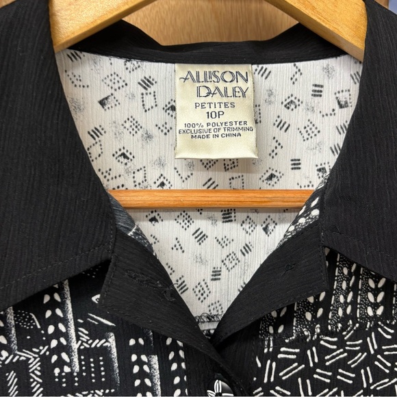 B&W funky patchwork button down, 10P - Picture 7 of 12